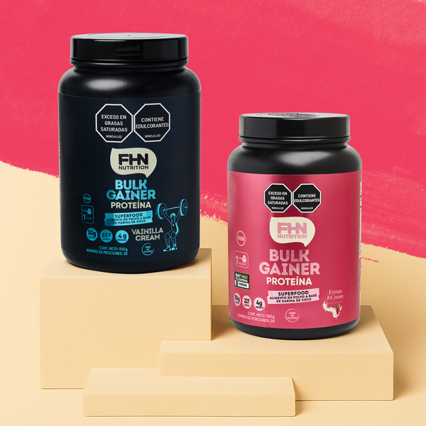 Combo Proteína | Bulk Gainer sabor Fresas & Cream + Proteína | Bulk Gainer sabor Vainilla